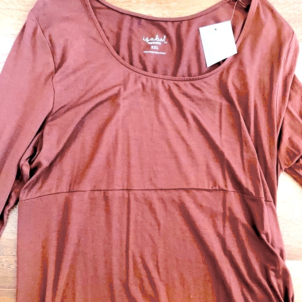 Isabel Maternity Chocolate Brown Comfortable long sleeve dress New with …